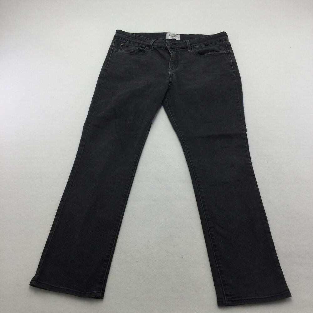 Denizen From Levis Mid Rise Slim Jeans Womens 14 Gray Charcoal Straight Denim